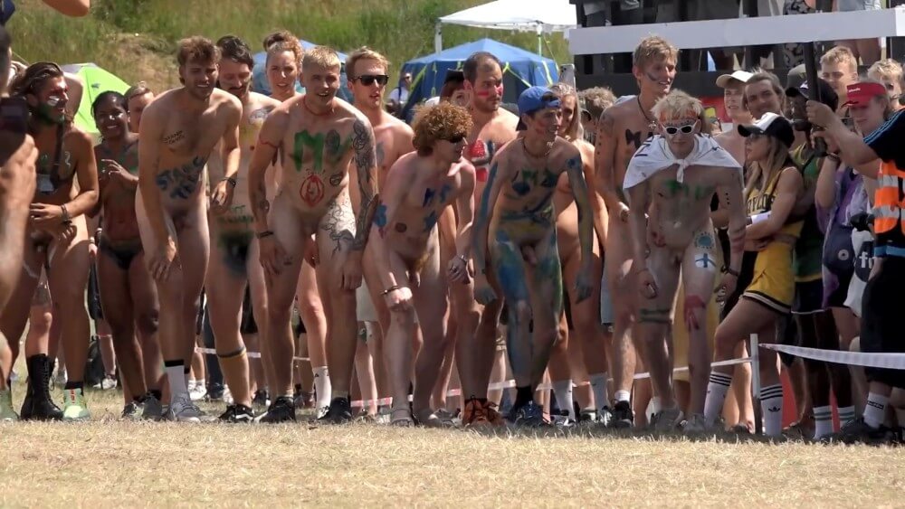 Roskilde Festival Full HD video - Advocates of naturism and nudism live in harmony with nature