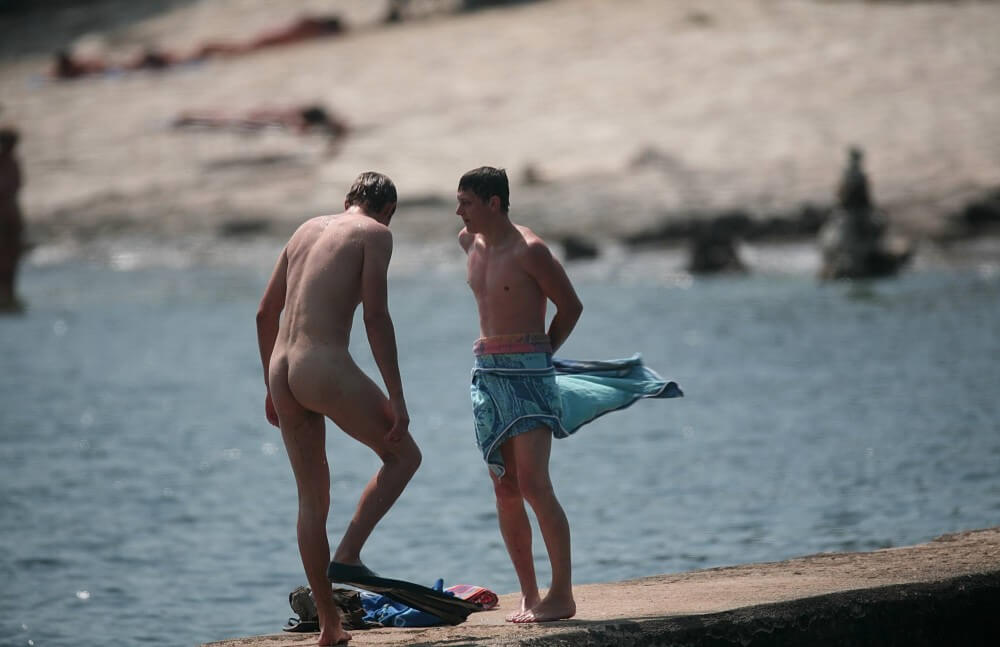 Nudists Boys - Water Prep On The Ledge - Benefits of naturist recreation and harmony with nature