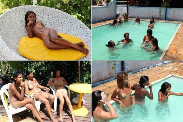 Brazil Pool Sunbath photos - Leaving the house in a state of complete nudity