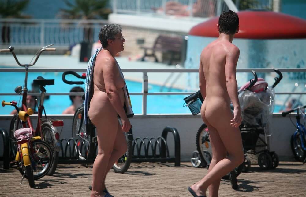 Sun-Soaked Sidewalk pics - Naturists value harmony with nature and a simple way of life