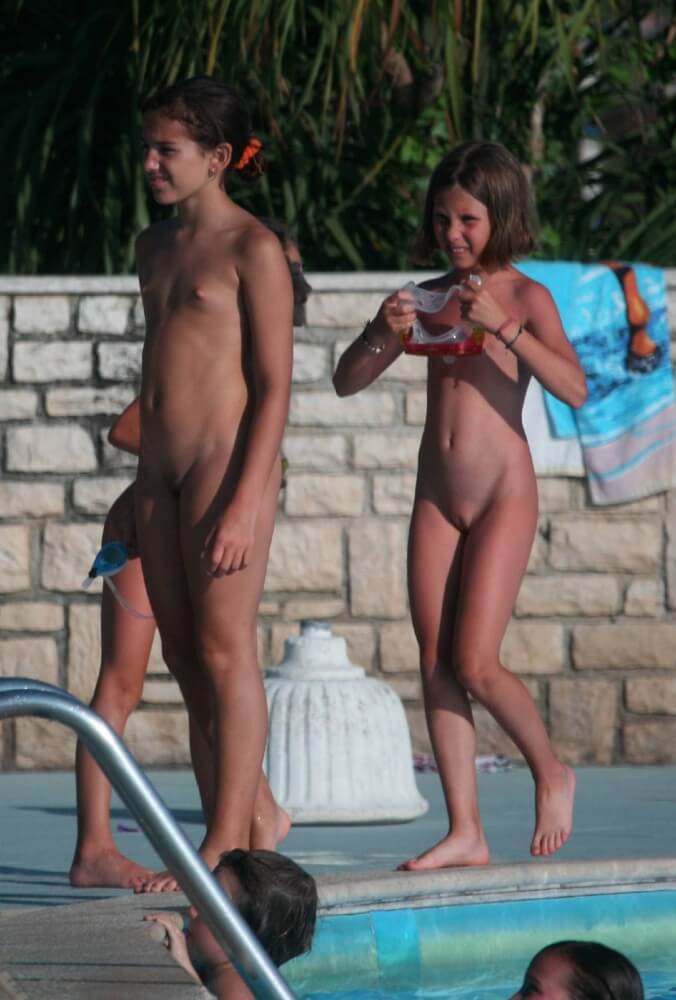 Two Poolside Nudist Girls pics - In nude recreation, harmony with nature and inner balance are important