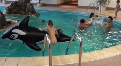 Indoor dolphin ride Full HD - Visiting the Beach Without Clothes